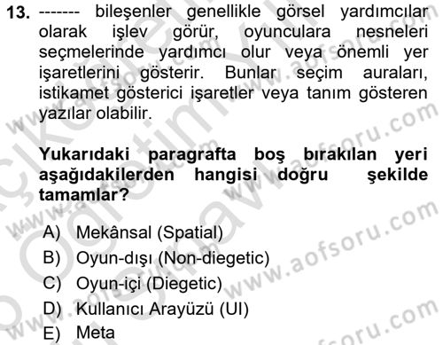 Dijital Medya Ve Arayüz Tasarımı Dersi 2025 - 2026 Yılı Yaz Okulu Sınav Soruları 13. Soru