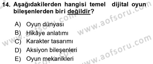 Dijital Medya Ve Arayüz Tasarımı Dersi 2025 - 2026 Yılı Yaz Okulu Sınav Soruları 14. Soru