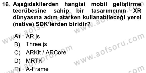Dijital Medya Ve Arayüz Tasarımı Dersi 2025 - 2026 Yılı Yaz Okulu Sınav Soruları 16. Soru