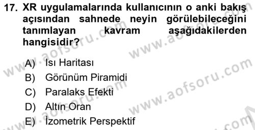Dijital Medya Ve Arayüz Tasarımı Dersi 2025 - 2026 Yılı Yaz Okulu Sınav Soruları 17. Soru