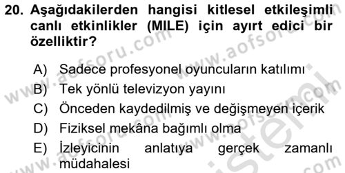 Dijital Medya Ve Arayüz Tasarımı Dersi 2025 - 2026 Yılı Yaz Okulu Sınav Soruları 20. Soru