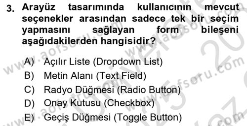 Dijital Medya Ve Arayüz Tasarımı Dersi 2025 - 2026 Yılı Yaz Okulu Sınav Soruları 3. Soru