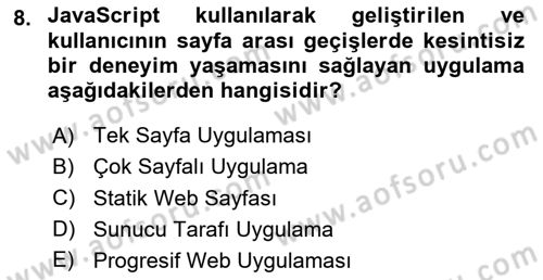 Dijital Medya Ve Arayüz Tasarımı Dersi 2025 - 2026 Yılı Yaz Okulu Sınav Soruları 8. Soru