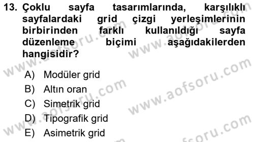 Görsel Sistem Tasarımları Dersi 2023 - 2024 Yılı (Vize) Ara Sınavı 13. Soru