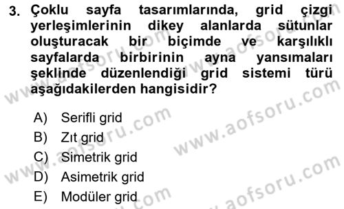 Görsel Sistem Tasarımları Dersi 2023 - 2024 Yılı (Final) Dönem Sonu Sınavı 3. Soru