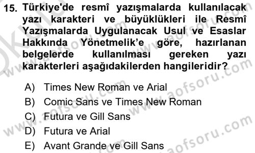 Görsel Sistem Tasarımları Dersi 2023 - 2024 Yılı Yaz Okulu Sınavı 15. Soru