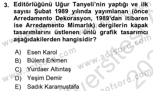 Görsel Sistem Tasarımları Dersi 2023 - 2024 Yılı Yaz Okulu Sınavı 3. Soru