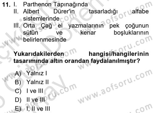Görsel Sistem Tasarımları Dersi Ara Sınavı Deneme Sınav Soruları 11. Soru