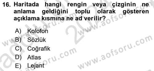 Görsel Sistem Tasarımları Dersi Ara Sınavı Deneme Sınav Soruları 16. Soru