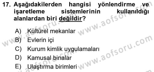 Görsel Sistem Tasarımları Dersi Ara Sınavı Deneme Sınav Soruları 17. Soru