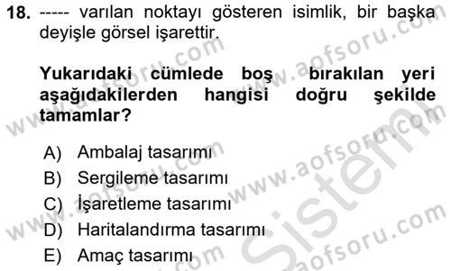 Görsel Sistem Tasarımları Dersi Ara Sınavı Deneme Sınav Soruları 18. Soru