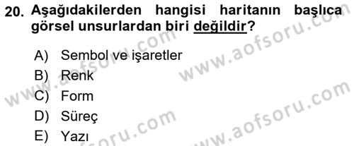 Görsel Sistem Tasarımları Dersi Ara Sınavı Deneme Sınav Soruları 20. Soru