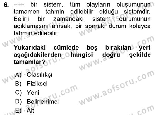Görsel Sistem Tasarımları Dersi Ara Sınavı Deneme Sınav Soruları 6. Soru