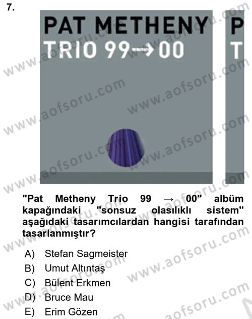 Görsel Sistem Tasarımları Dersi Ara Sınavı Deneme Sınav Soruları 7. Soru