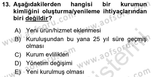 Görsel Sistem Tasarımları Dersi 2024 - 2025 Yılı (Final) Dönem Sonu Sınav Soruları 13. Soru