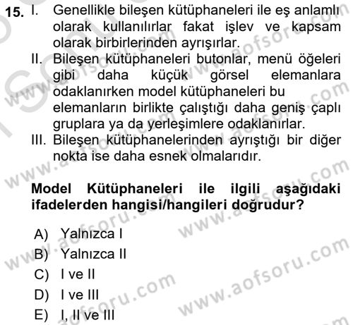Görsel Sistem Tasarımları Dersi 2024 - 2025 Yılı (Final) Dönem Sonu Sınav Soruları 15. Soru