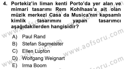 Görsel Sistem Tasarımları Dersi 2024 - 2025 Yılı Yaz Okulu Sınav Soruları 4. Soru