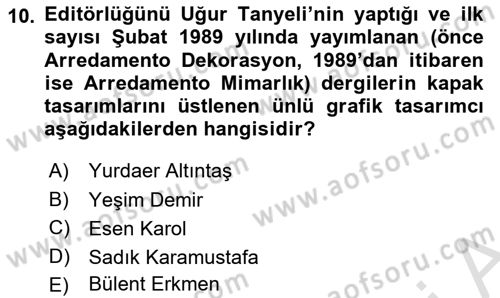 Görsel Sistem Tasarımları Dersi 2025 - 2026 Yılı (Vize) Ara Sınav Soruları 10. Soru