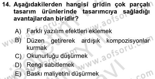 Görsel Sistem Tasarımları Dersi 2025 - 2026 Yılı (Vize) Ara Sınav Soruları 14. Soru