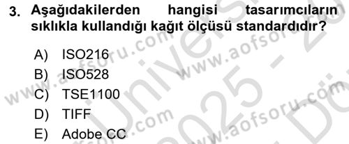 Görsel Sistem Tasarımları Dersi 2025 - 2026 Yılı (Vize) Ara Sınav Soruları 3. Soru