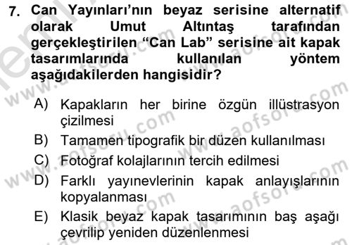 Görsel Sistem Tasarımları Dersi 2025 - 2026 Yılı (Vize) Ara Sınav Soruları 7. Soru
