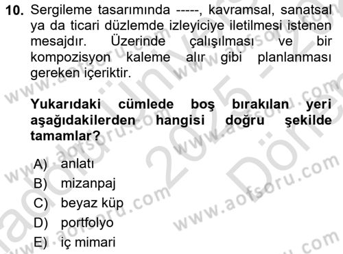 Görsel Sistem Tasarımları Dersi 2025 - 2026 Yılı (Final) Dönem Sonu Sınav Soruları 10. Soru