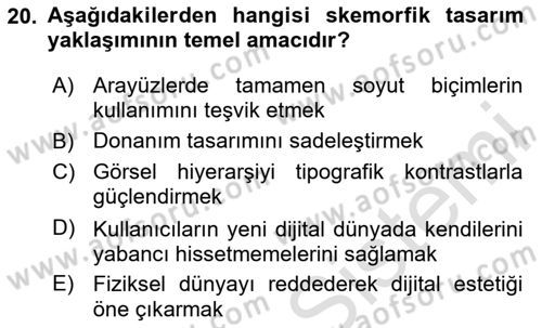 Görsel Sistem Tasarımları Dersi 2025 - 2026 Yılı (Final) Dönem Sonu Sınav Soruları 20. Soru