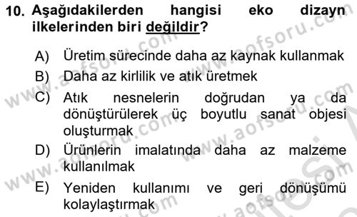 Sürdürülebilir Grafik Tasarım Dersi 2023 - 2024 Yılı (Vize) Ara Sınav Soruları 10. Soru