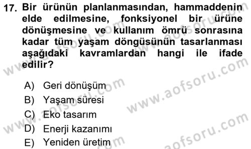 Sürdürülebilir Grafik Tasarım Dersi 2023 - 2024 Yılı (Vize) Ara Sınav Soruları 17. Soru