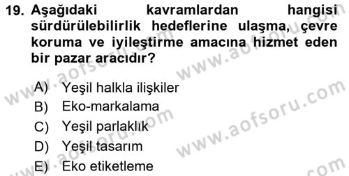 Sürdürülebilir Grafik Tasarım Dersi 2023 - 2024 Yılı (Vize) Ara Sınav Soruları 19. Soru