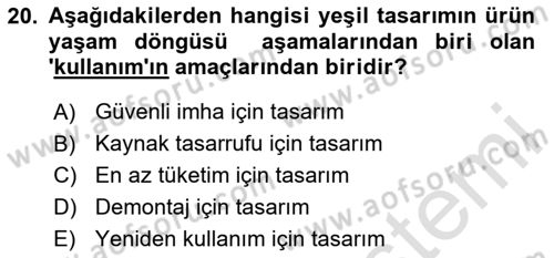 Sürdürülebilir Grafik Tasarım Dersi 2023 - 2024 Yılı (Vize) Ara Sınav Soruları 20. Soru
