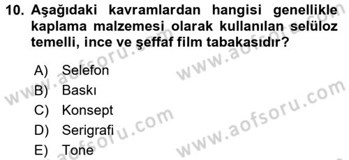 Sürdürülebilir Grafik Tasarım Dersi 2023 - 2024 Yılı (Final) Dönem Sonu Sınav Soruları 10. Soru
