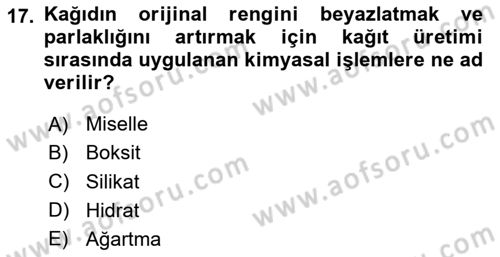 Sürdürülebilir Grafik Tasarım Dersi 2023 - 2024 Yılı (Final) Dönem Sonu Sınav Soruları 17. Soru
