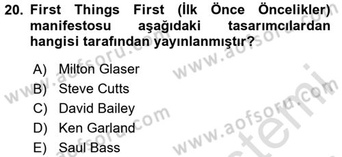 Sürdürülebilir Grafik Tasarım Dersi 2023 - 2024 Yılı (Final) Dönem Sonu Sınav Soruları 20. Soru