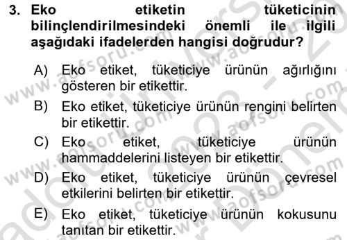 Sürdürülebilir Grafik Tasarım Dersi 2023 - 2024 Yılı (Final) Dönem Sonu Sınav Soruları 3. Soru