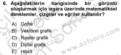 Sürdürülebilir Grafik Tasarım Dersi 2023 - 2024 Yılı (Final) Dönem Sonu Sınav Soruları 6. Soru