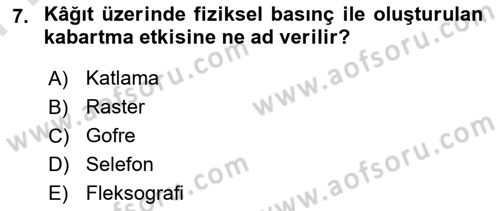Sürdürülebilir Grafik Tasarım Dersi 2023 - 2024 Yılı (Final) Dönem Sonu Sınav Soruları 7. Soru