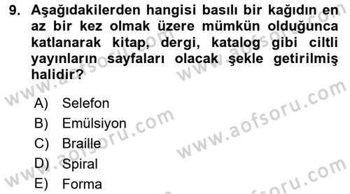 Sürdürülebilir Grafik Tasarım Dersi 2023 - 2024 Yılı (Final) Dönem Sonu Sınav Soruları 9. Soru