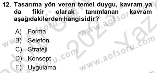 Sürdürülebilir Grafik Tasarım Dersi 2023 - 2024 Yılı Yaz Okulu Sınav Soruları 12. Soru