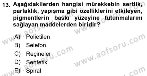 Sürdürülebilir Grafik Tasarım Dersi 2023 - 2024 Yılı Yaz Okulu Sınav Soruları 13. Soru