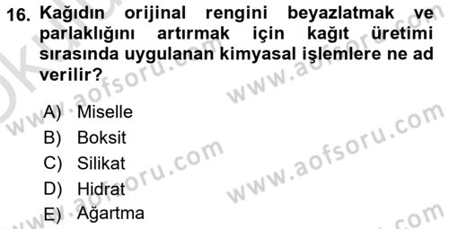 Sürdürülebilir Grafik Tasarım Dersi 2023 - 2024 Yılı Yaz Okulu Sınav Soruları 16. Soru