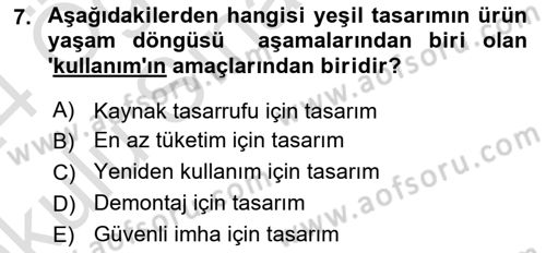 Sürdürülebilir Grafik Tasarım Dersi 2023 - 2024 Yılı Yaz Okulu Sınav Soruları 7. Soru