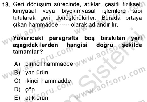 Sürdürülebilir Grafik Tasarım Dersi 2024 - 2025 Yılı (Vize) Ara Sınav Soruları 13. Soru