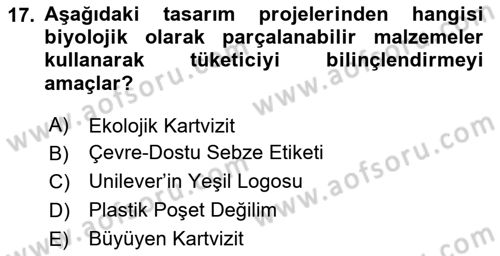 Sürdürülebilir Grafik Tasarım Dersi 2024 - 2025 Yılı (Vize) Ara Sınav Soruları 17. Soru