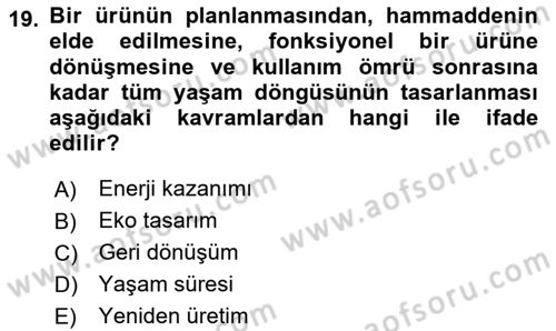 Sürdürülebilir Grafik Tasarım Dersi 2024 - 2025 Yılı (Vize) Ara Sınav Soruları 19. Soru