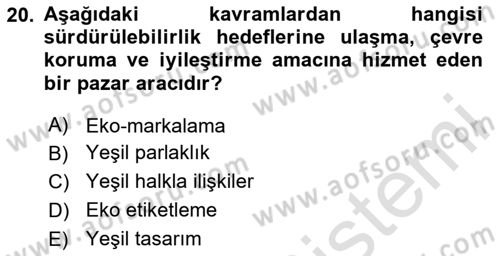 Sürdürülebilir Grafik Tasarım Dersi 2024 - 2025 Yılı (Vize) Ara Sınav Soruları 20. Soru