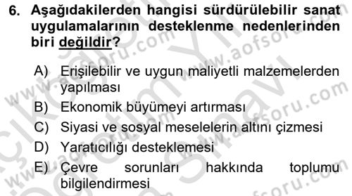 Sürdürülebilir Grafik Tasarım Dersi 2024 - 2025 Yılı (Vize) Ara Sınav Soruları 6. Soru