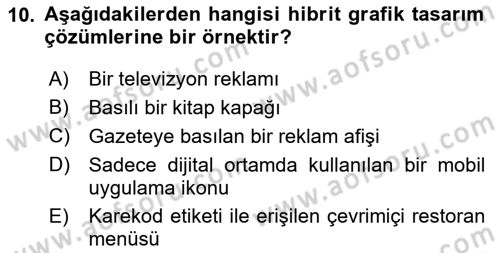 Sürdürülebilir Grafik Tasarım Dersi 2024 - 2025 Yılı (Final) Dönem Sonu Sınav Soruları 10. Soru