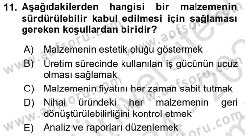 Sürdürülebilir Grafik Tasarım Dersi 2024 - 2025 Yılı (Final) Dönem Sonu Sınav Soruları 11. Soru