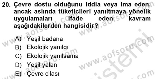 Sürdürülebilir Grafik Tasarım Dersi 2024 - 2025 Yılı (Final) Dönem Sonu Sınav Soruları 20. Soru